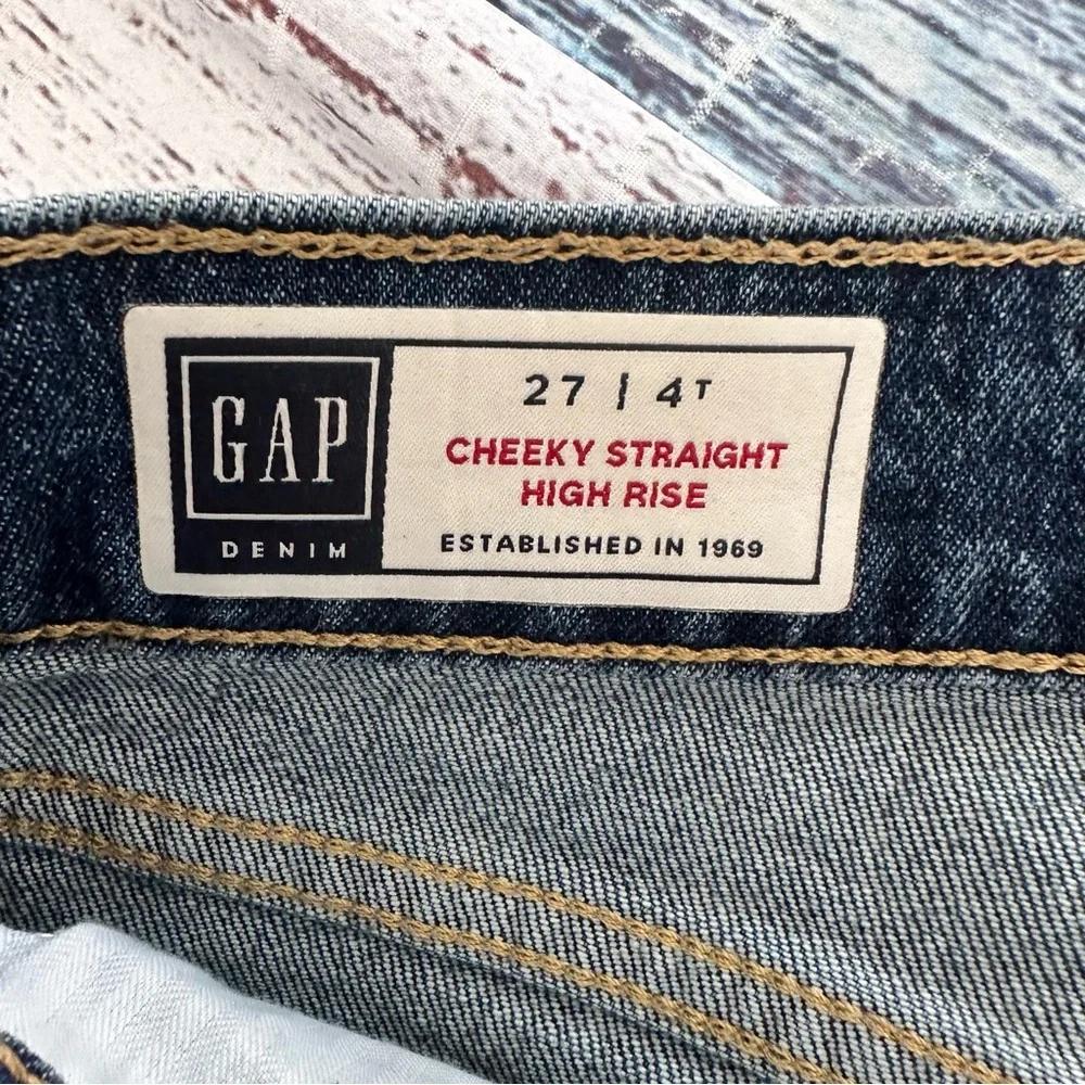 GAP Cheeky Straight High Rise Classic Blue Jeans Women’s 27 Tall